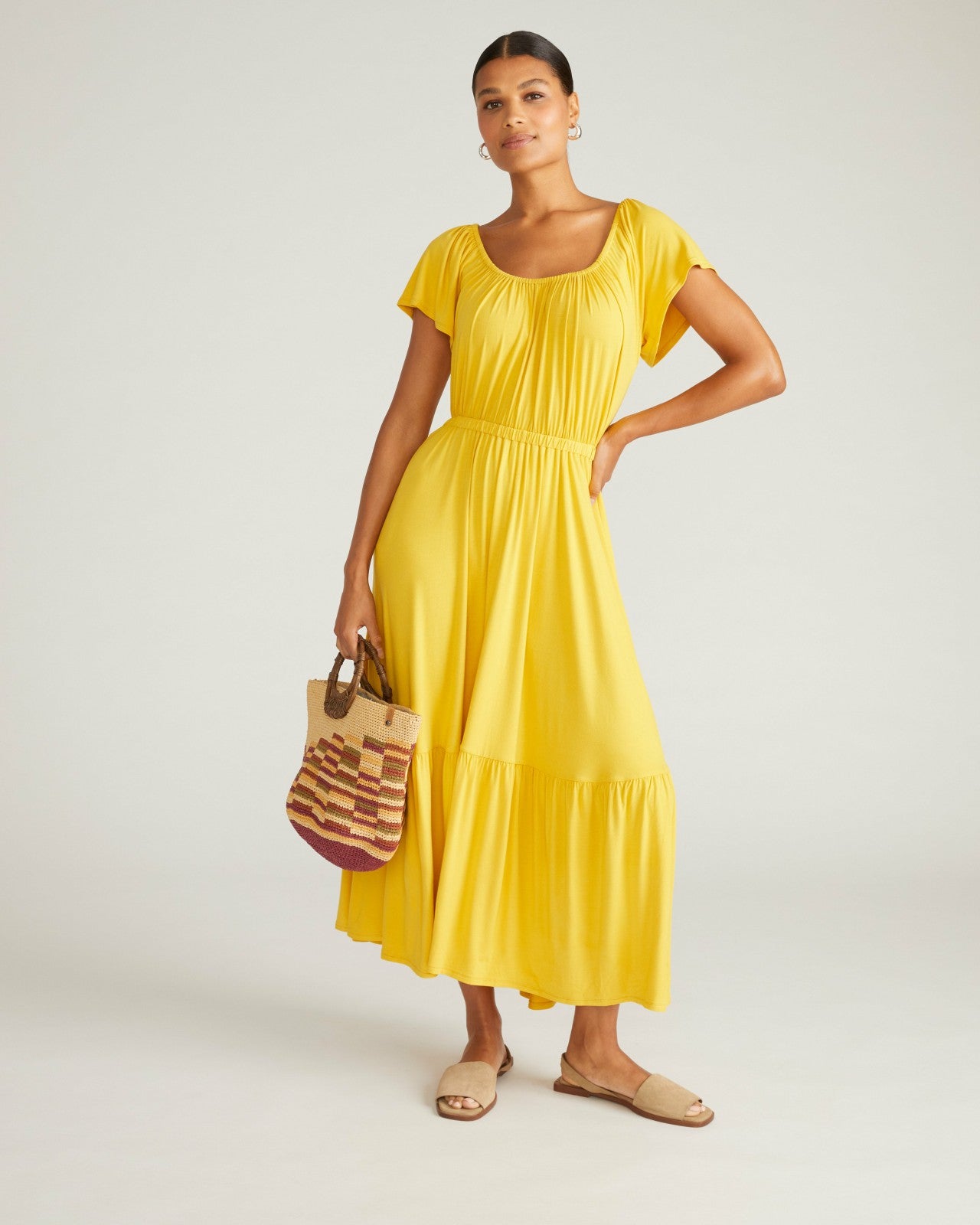 Universal Standard Kahlo Liquid Jersey Dress - Golden Hour