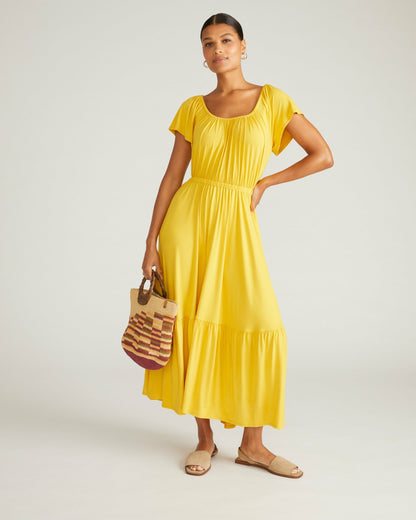 Universal Standard Kahlo Liquid Jersey Dress - Golden Hour