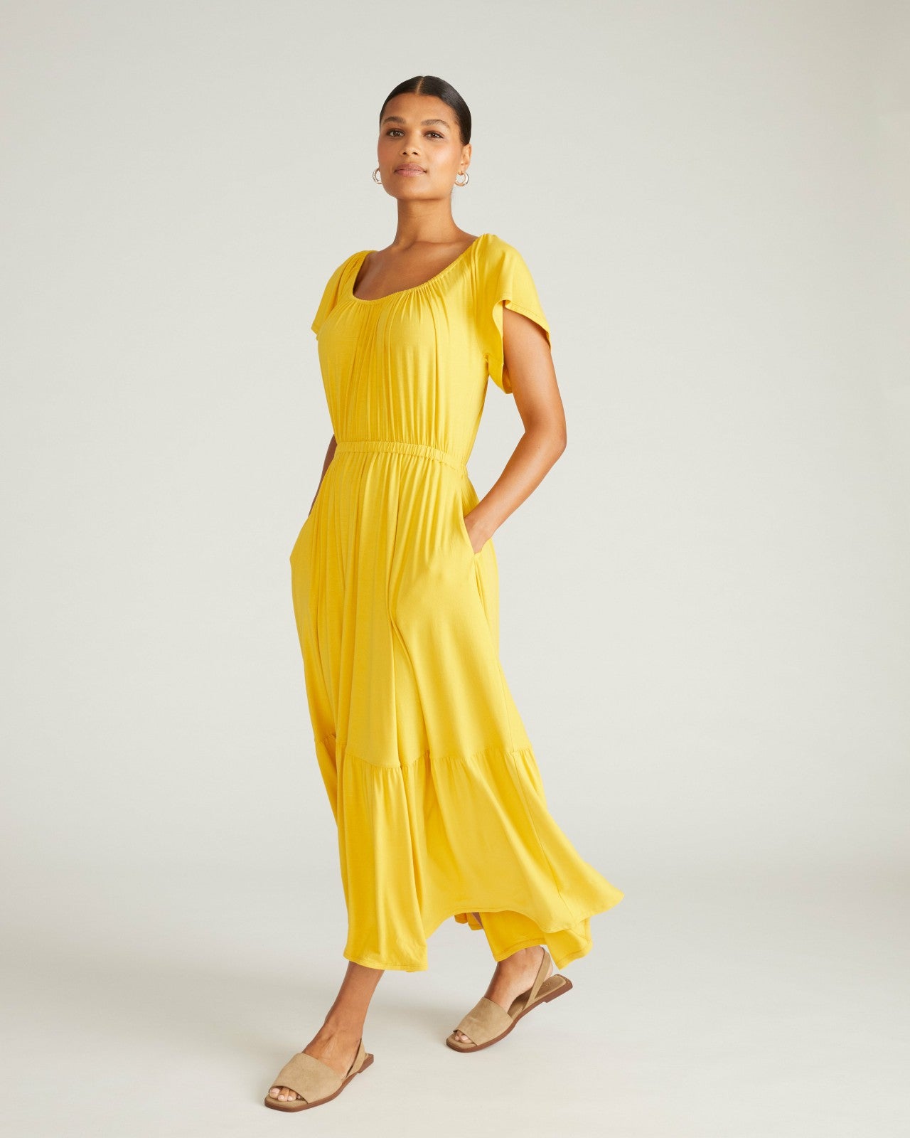 Universal Standard Kahlo Liquid Jersey Dress - Golden Hour