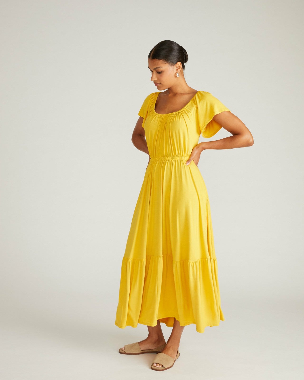 Universal Standard Kahlo Liquid Jersey Dress - Golden Hour