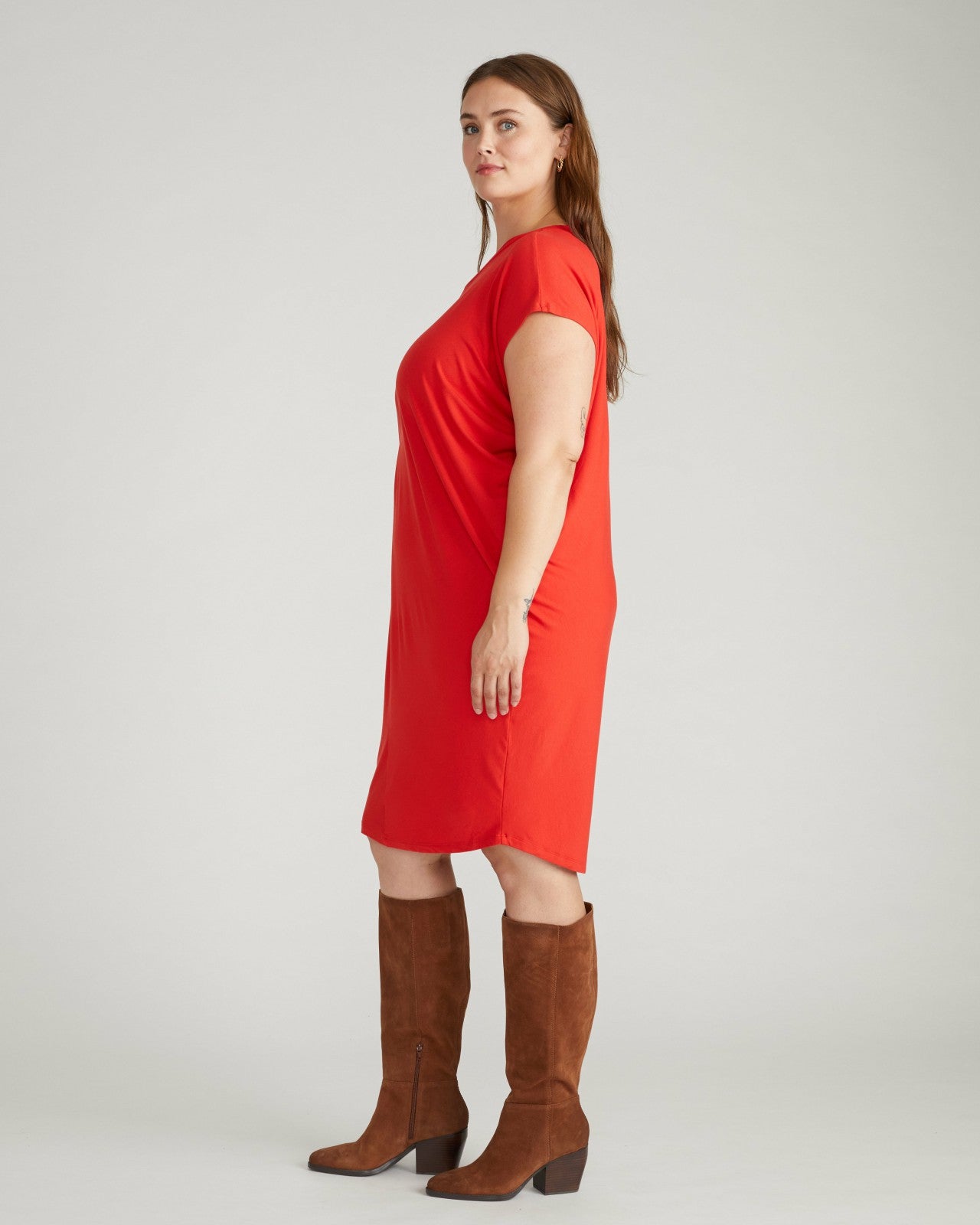 Universal Standard Carrea Relaxed Liquid Jersey Dress - Lipstick