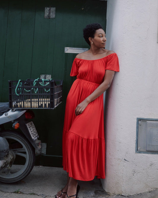 Universal Standard Kahlo Liquid Jersey Dress - Lipstick