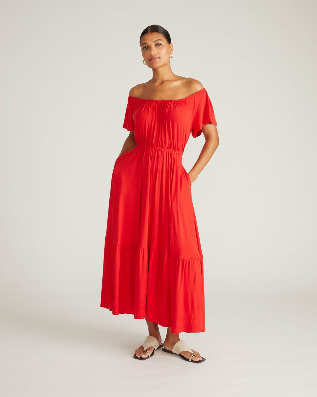Universal Standard Kahlo Liquid Jersey Dress - Lipstick