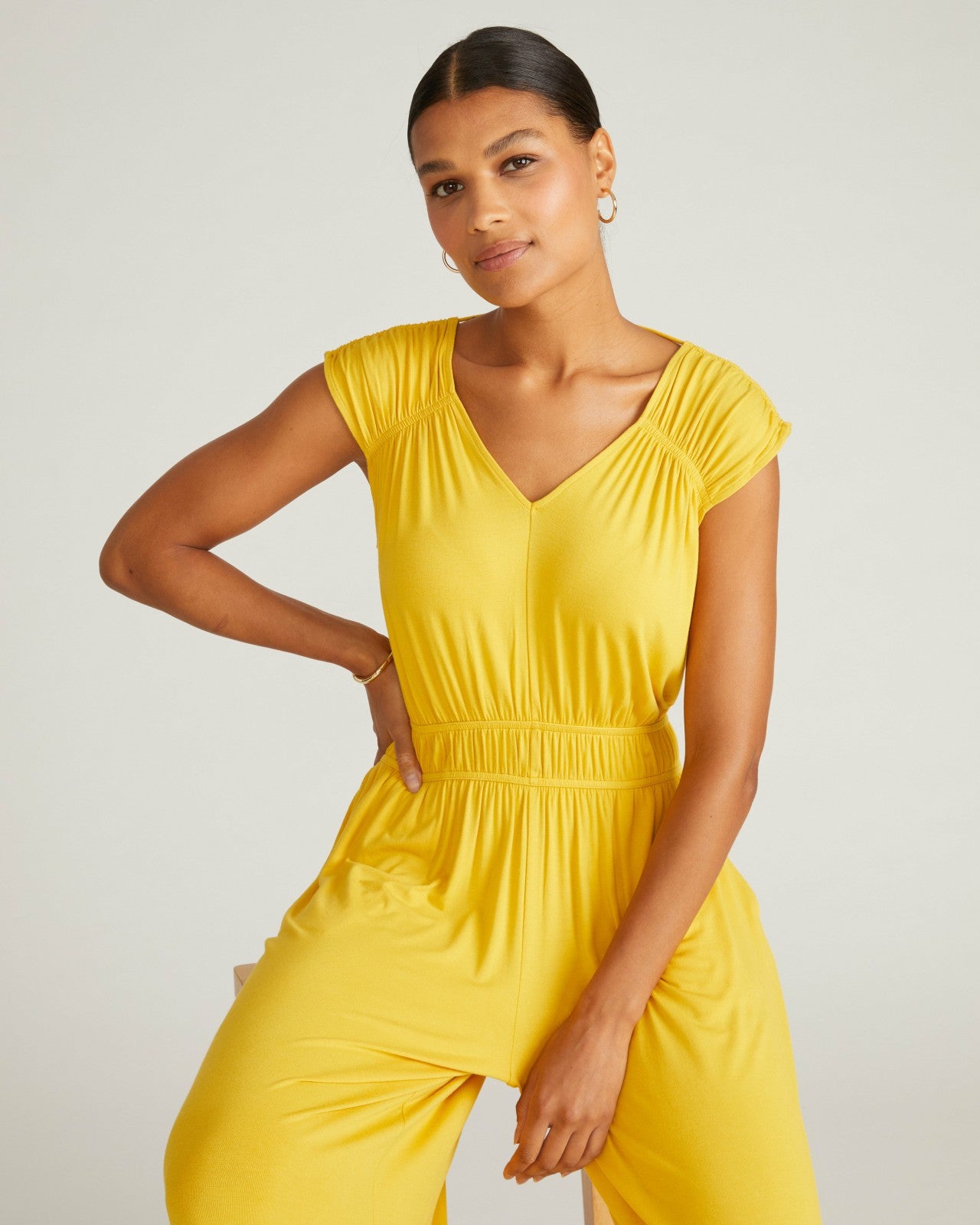 Universal Standard Zoey Liquid Jersey Jumpsuit - Golden Hour
