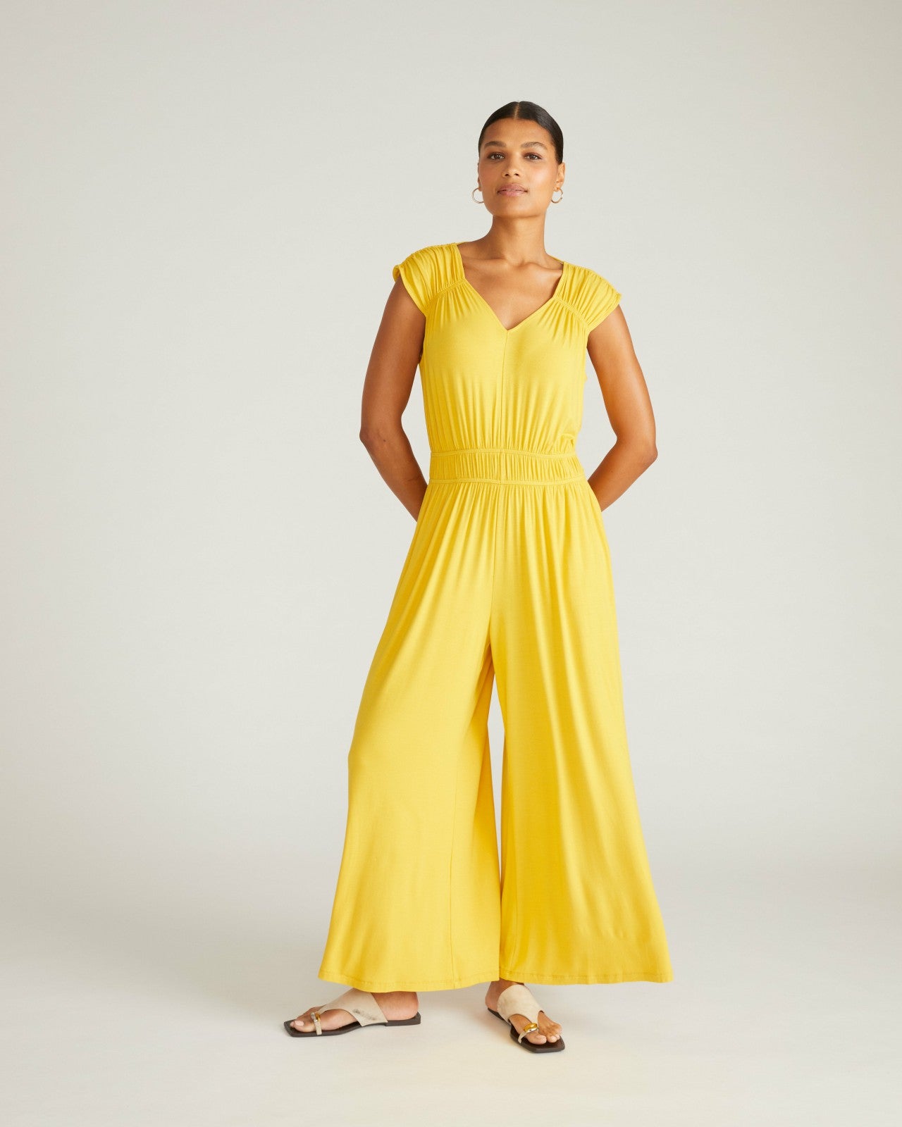 Universal Standard Zoey Liquid Jersey Jumpsuit - Golden Hour
