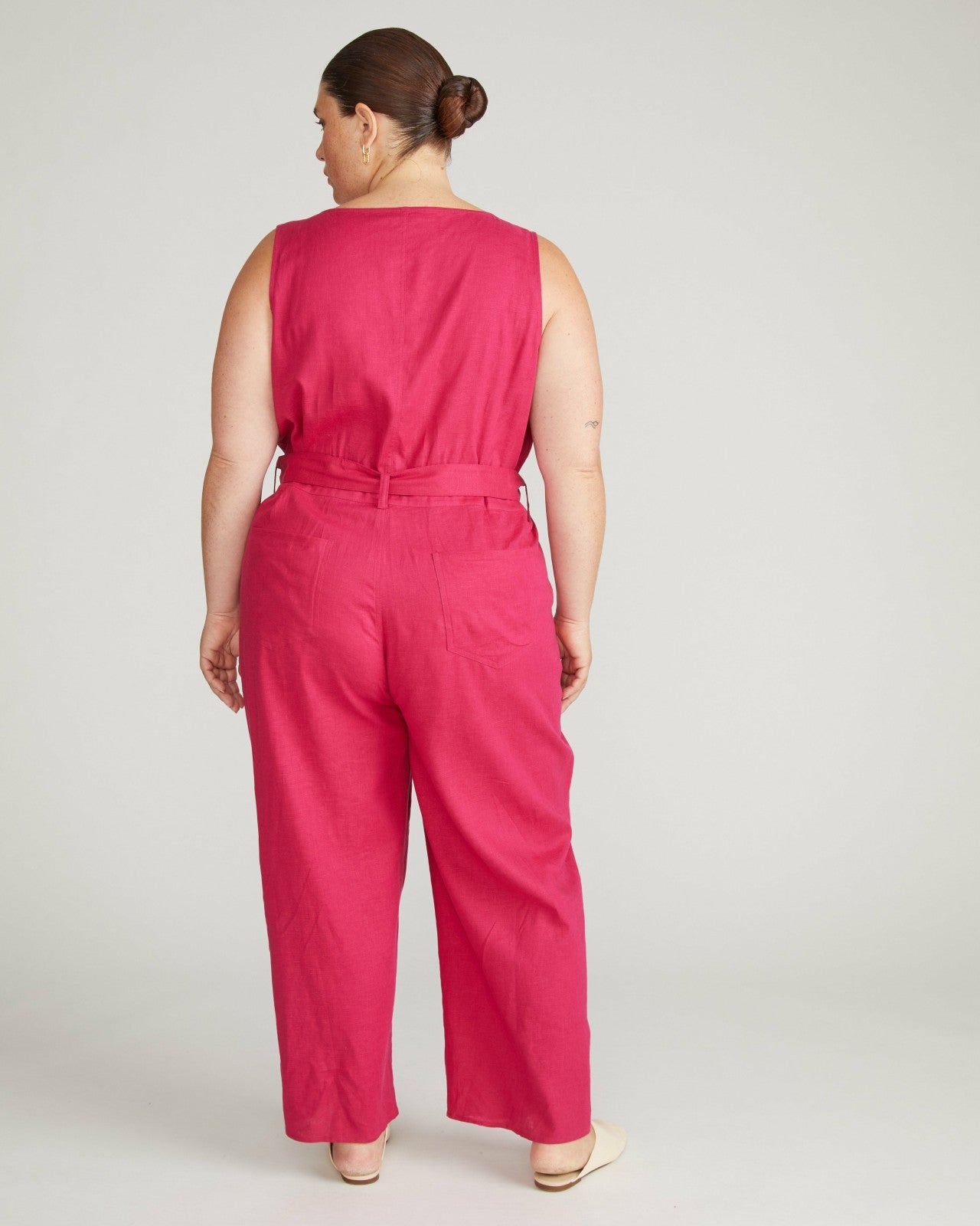 Universal Standard Matilda Linen Blend Jumpsuit - Cerise