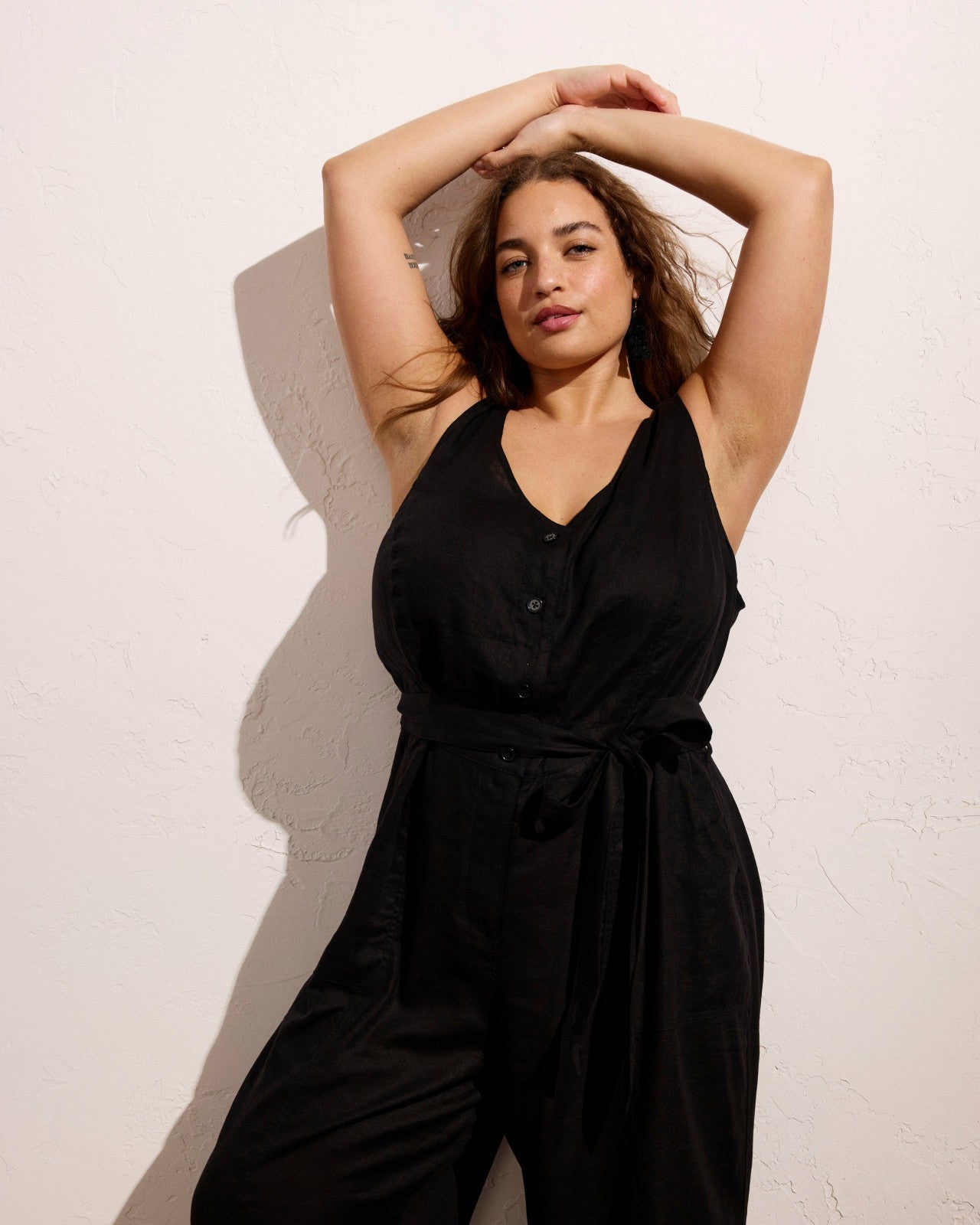Universal Standard Matilda Linen Blend Jumpsuit - Black