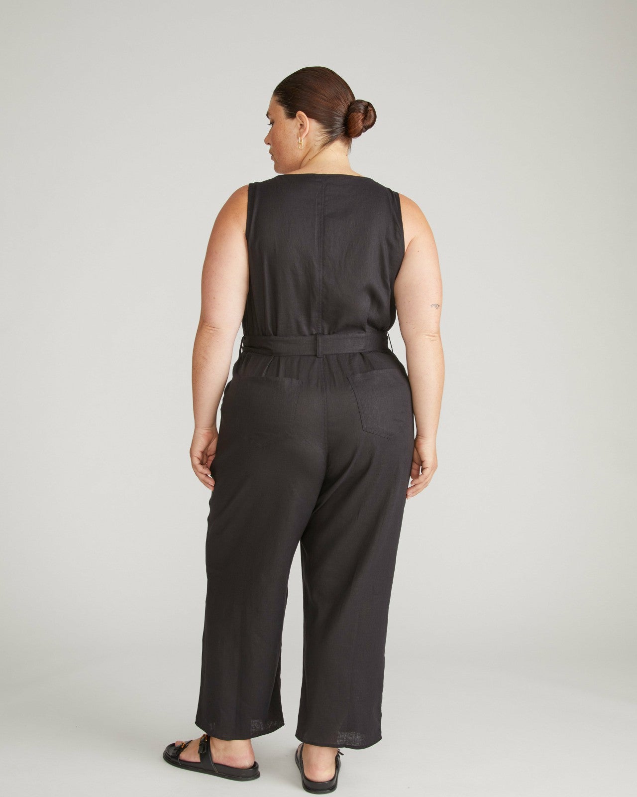 Universal Standard Matilda Linen Blend Jumpsuit - Black