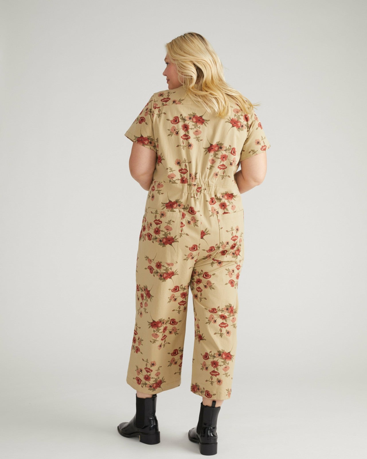 Universal Standard Kate Stretch Cotton Twill Jumpsuit - Wild Flower Bouquet Print