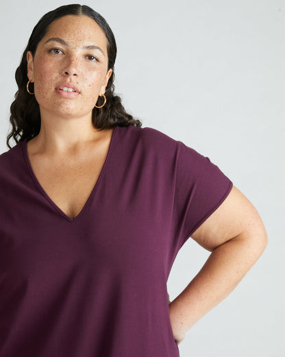 Universal Standard Iconic Geneva V-Neck Dress - Acai