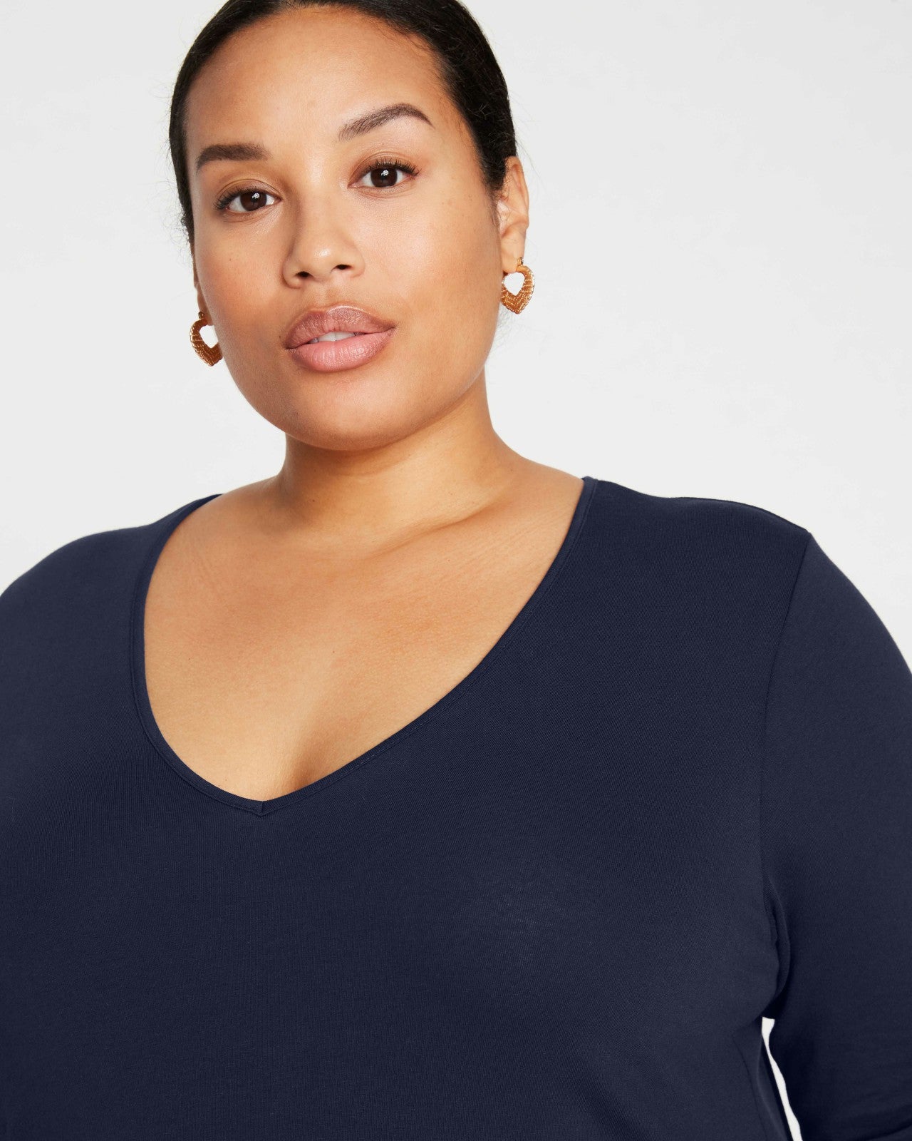 Universal Standard Iconic Long Sleeve V-Neck Geneva Dress - Midnight