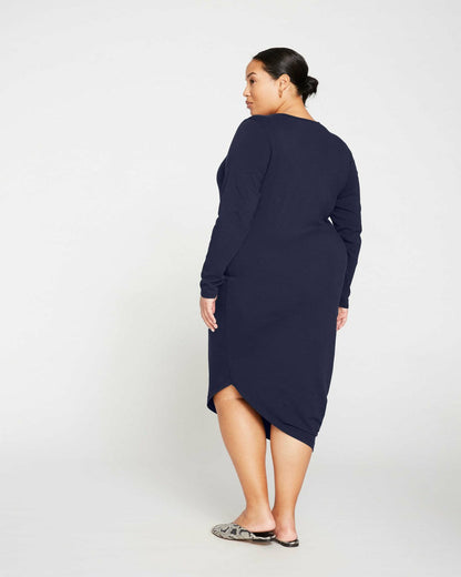 Universal Standard Iconic Long Sleeve V-Neck Geneva Dress - Midnight