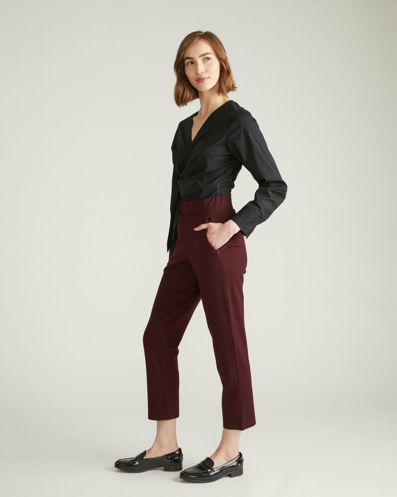 Universal Standard Smart Signature Ponte Pants - Black Cherry