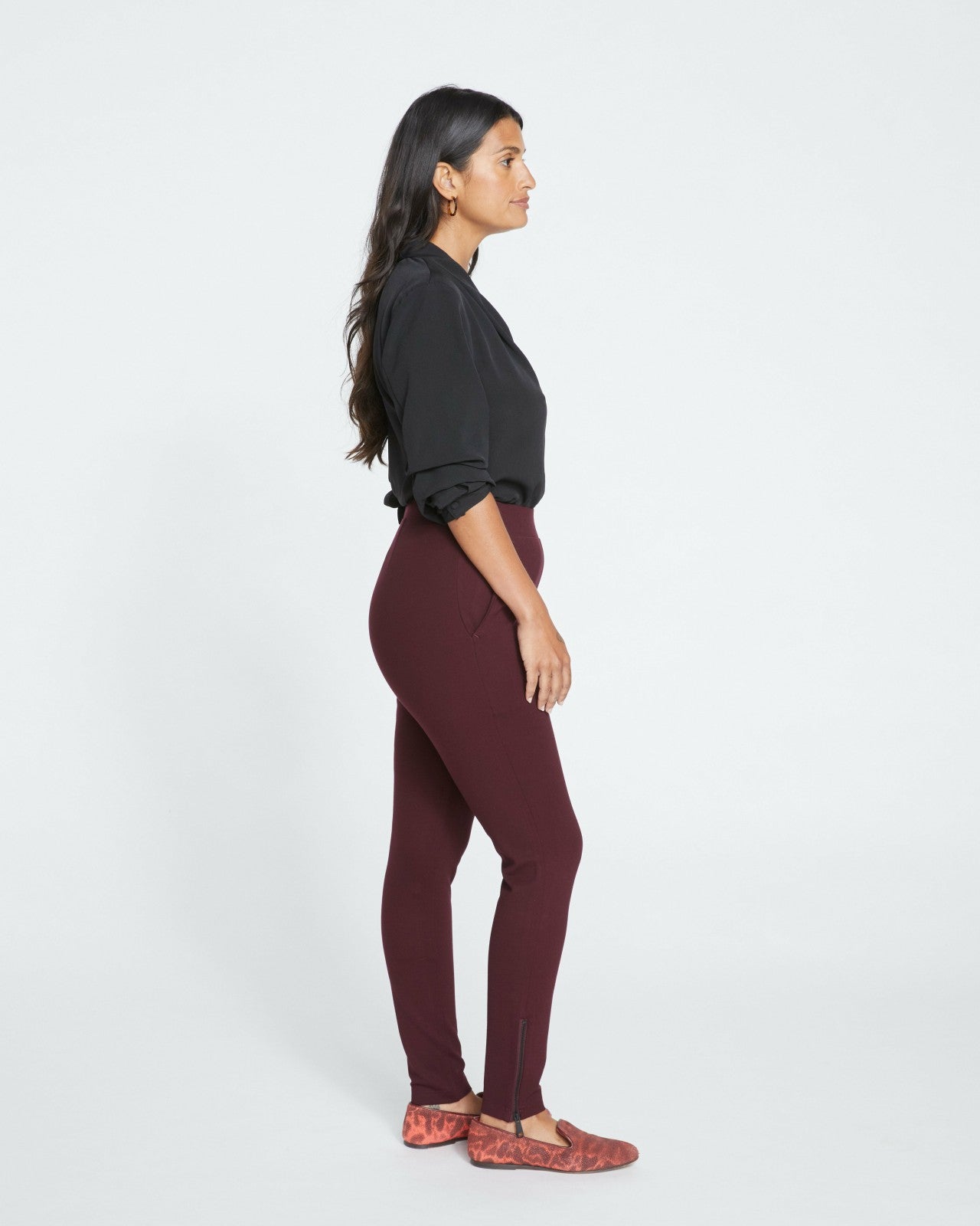 Universal Standard Moro Pocket Signature Ponte Pants - Black Cherry