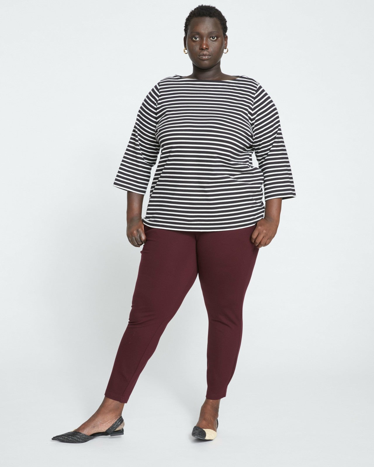 Universal Standard Minimalist Moro Pocket Signature Ponte Pants - Black Cherry