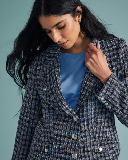 Universal Standard 4 Pocket Ponte Blazer - French Tweed