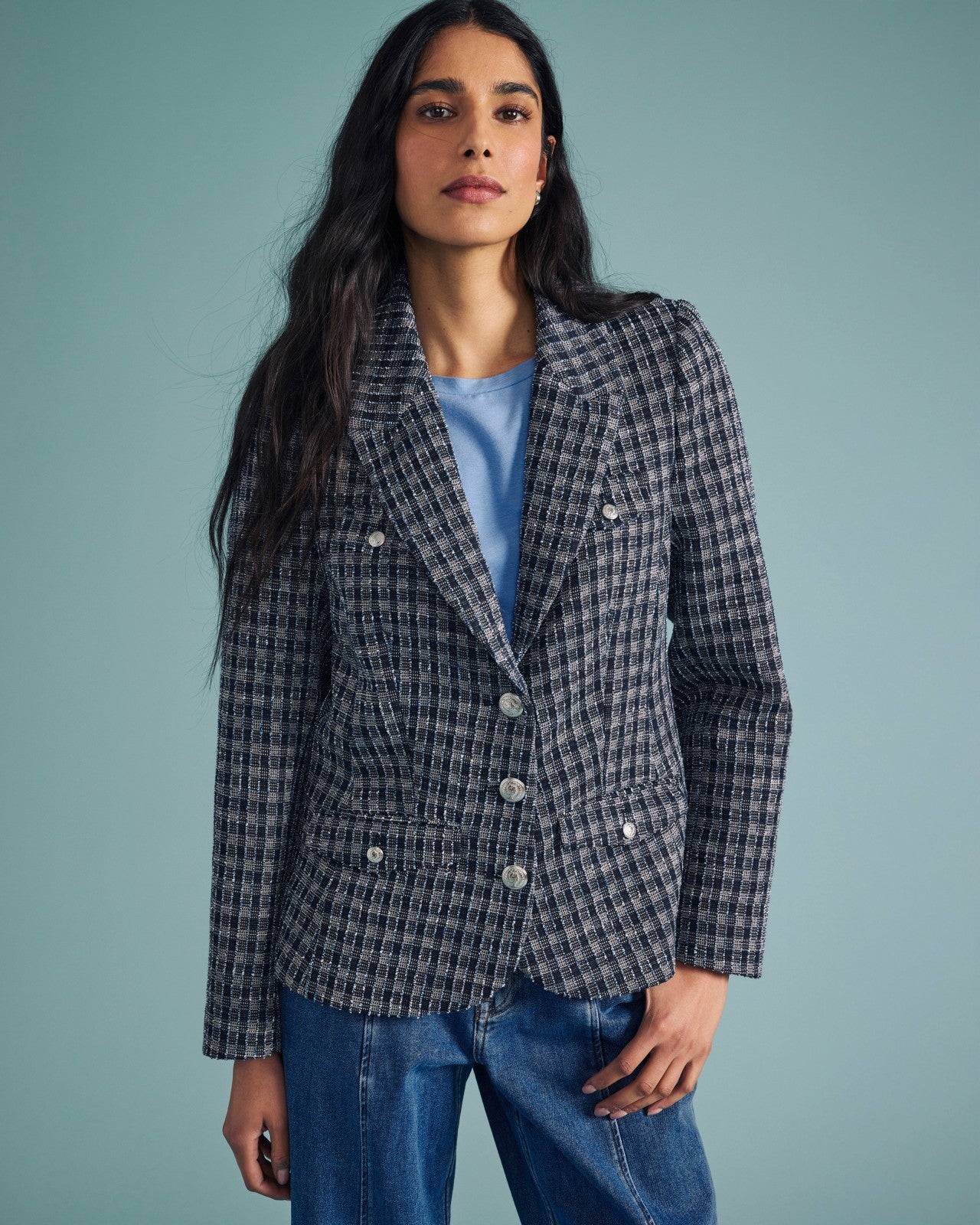 Universal Standard 4 Pocket Ponte Blazer - French Tweed