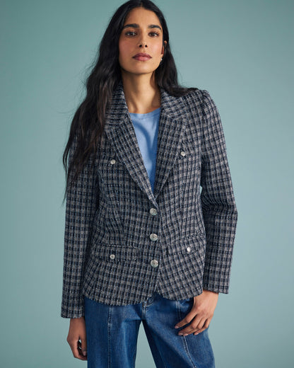 Universal Standard 4 Pocket Ponte Blazer - French Tweed