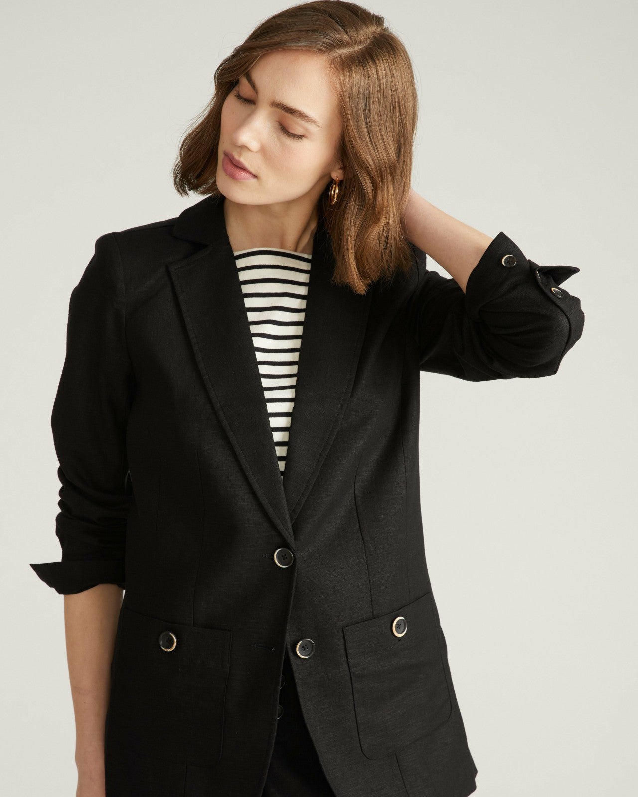 Universal Standard Coastal Linen Blend Blazer - Black