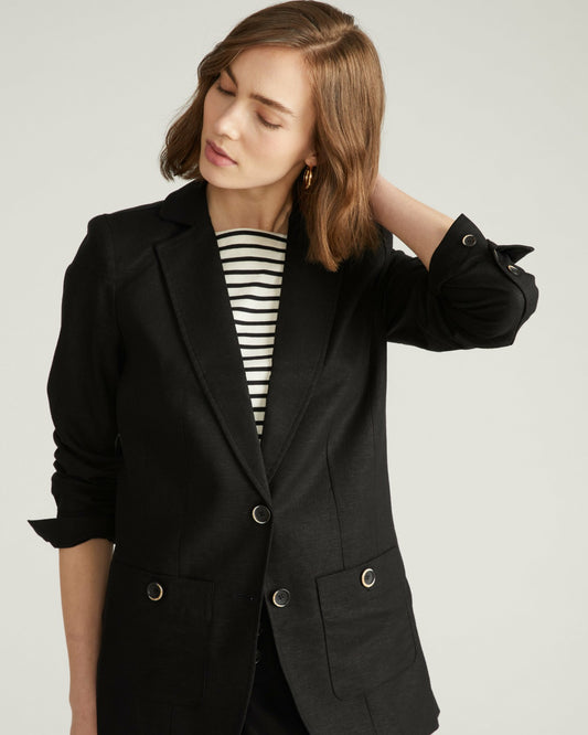 Universal Standard Coastal Linen Blend Blazer - Black