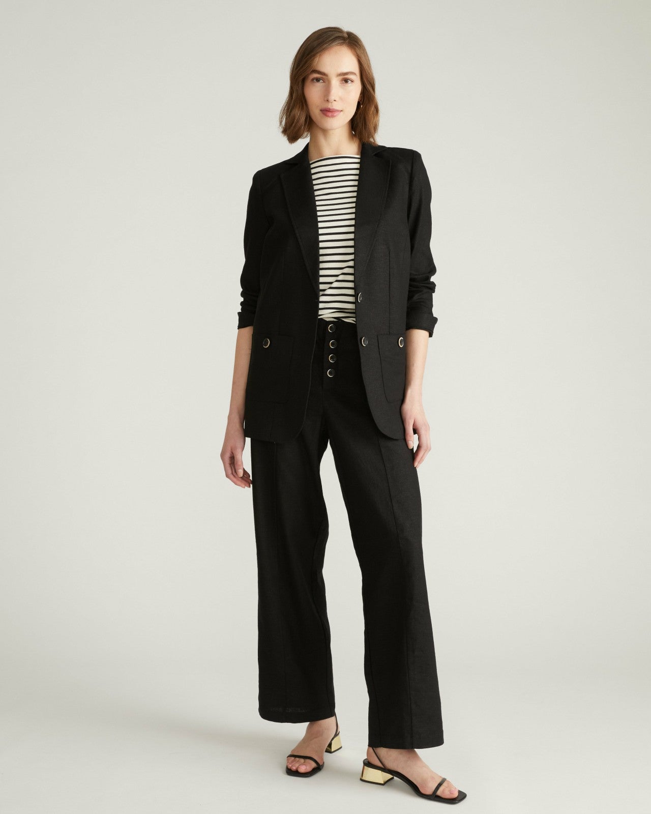 Universal Standard Coastal Linen Blend Blazer - Black