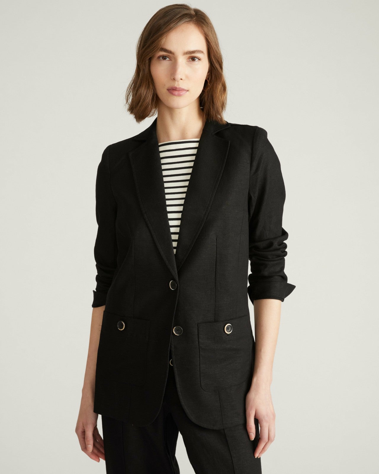 Universal Standard Coastal Linen Blend Blazer - Black