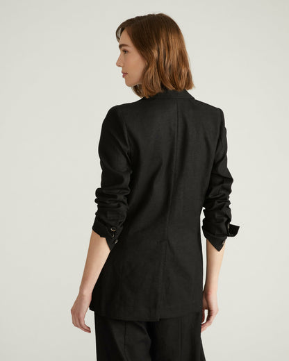 Universal Standard Coastal Linen Blend Blazer - Black