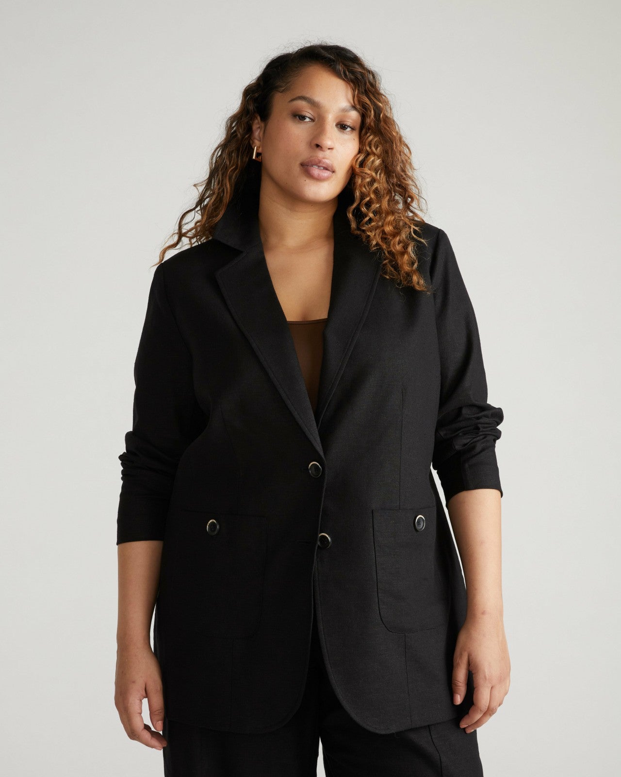 Universal Standard Coastal Linen Blend Blazer - Black