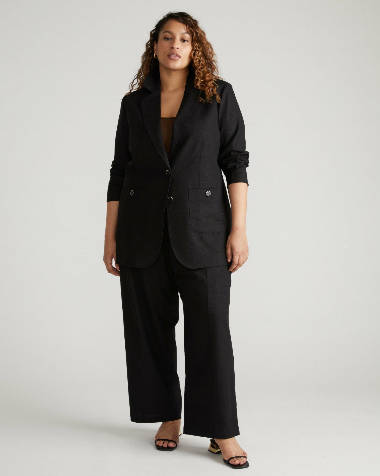 Universal Standard Coastal Linen Blend Blazer - Black
