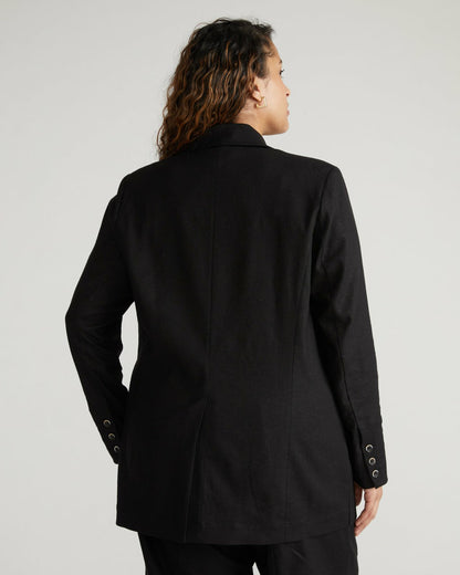 Universal Standard Coastal Linen Blend Blazer - Black