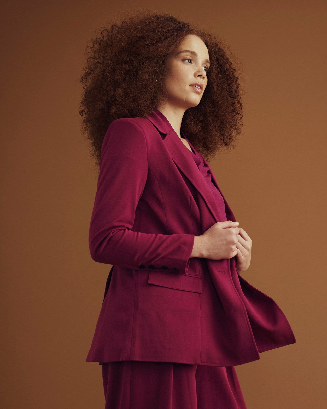Universal Standard All Day Warren Double Breasted Blazer - Goji Berry