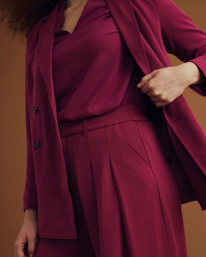 Universal Standard All Day Warren Double Breasted Blazer - Goji Berry