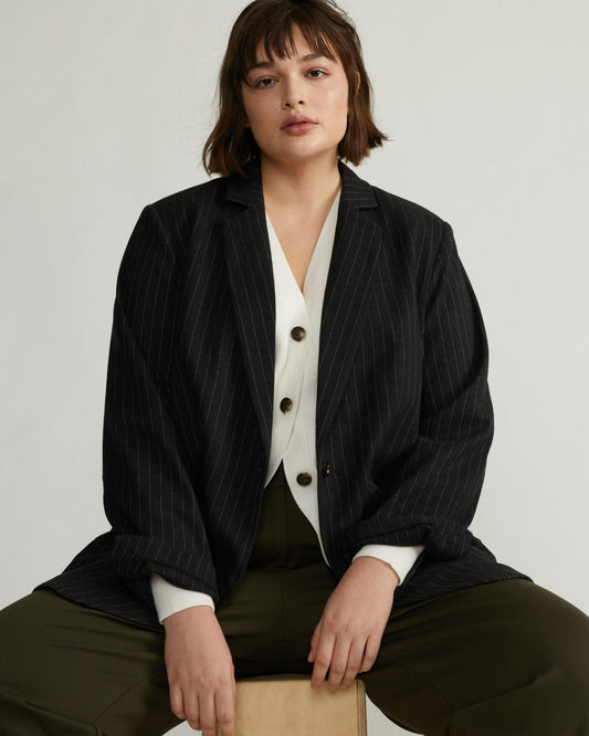 Universal Standard The Pinstripe Blazer - Graphite