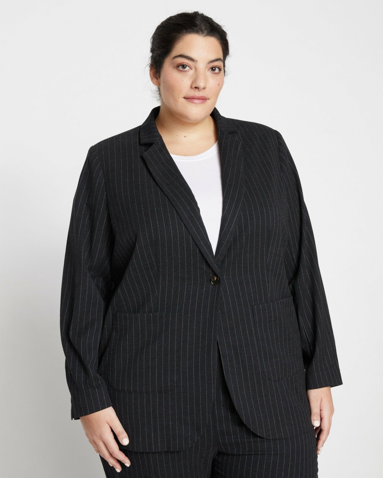 Universal Standard The Pinstripe Blazer - Graphite