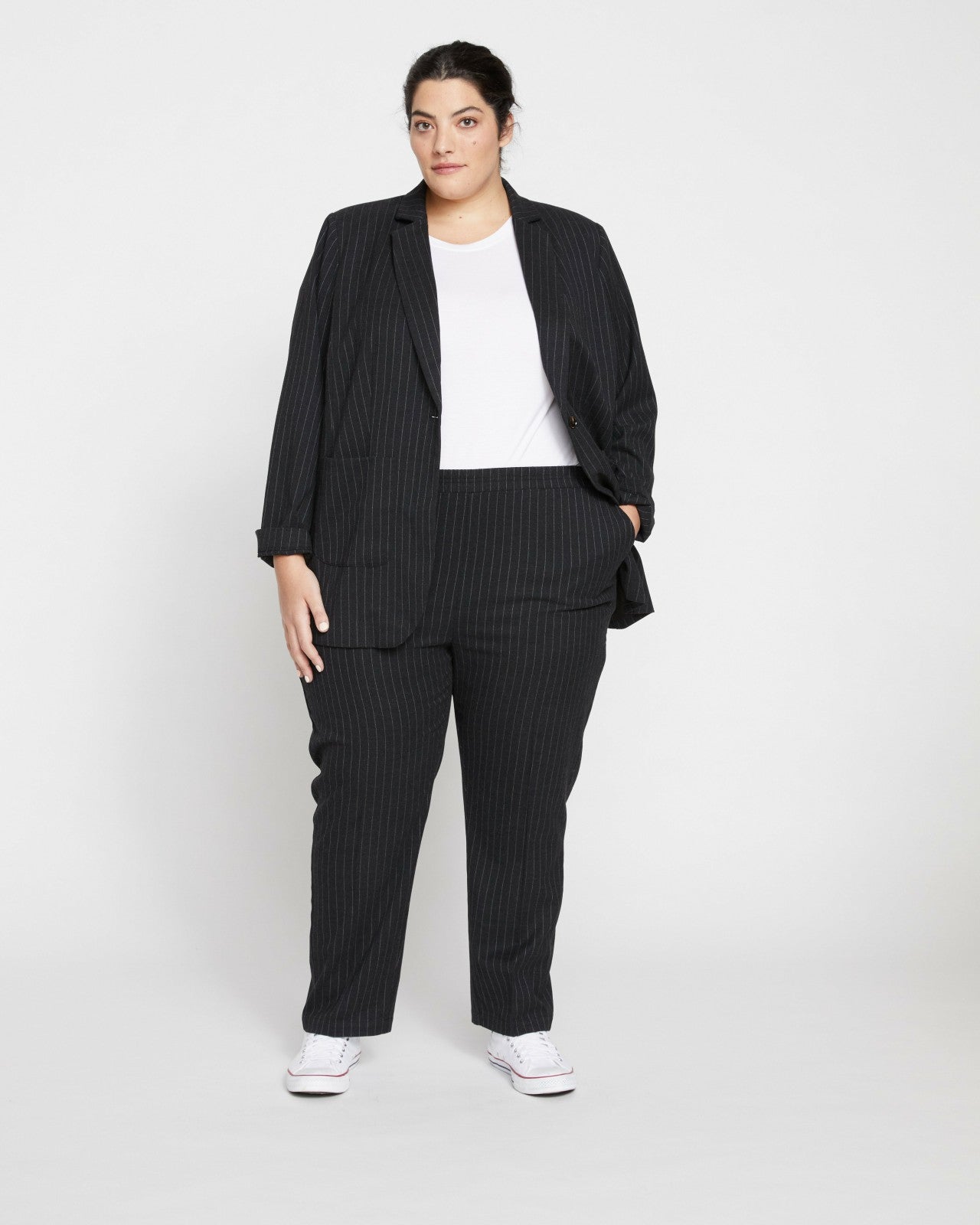 Universal Standard The Pinstripe Blazer - Graphite