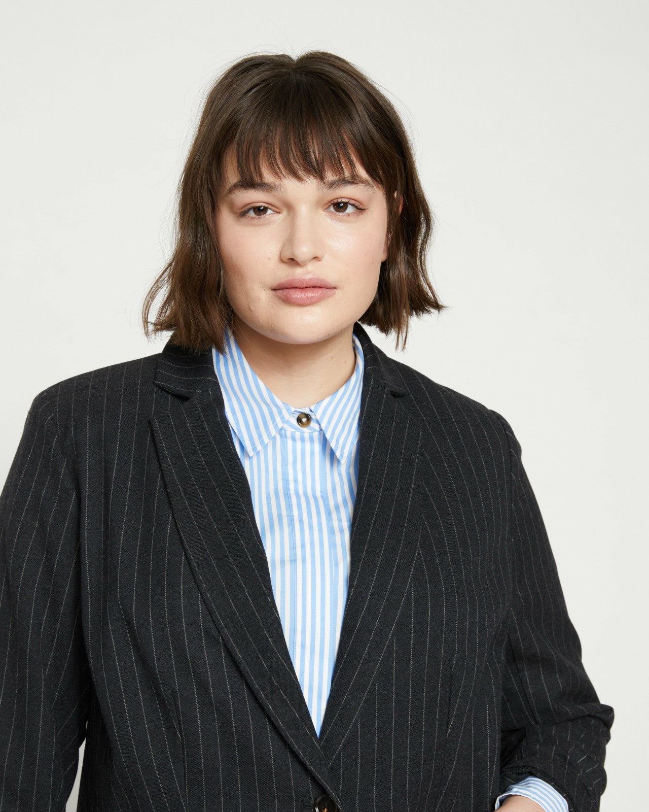 Universal Standard The Pinstripe Blazer - Graphite