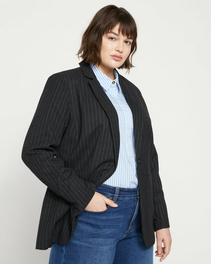 Universal Standard The Pinstripe Blazer - Graphite