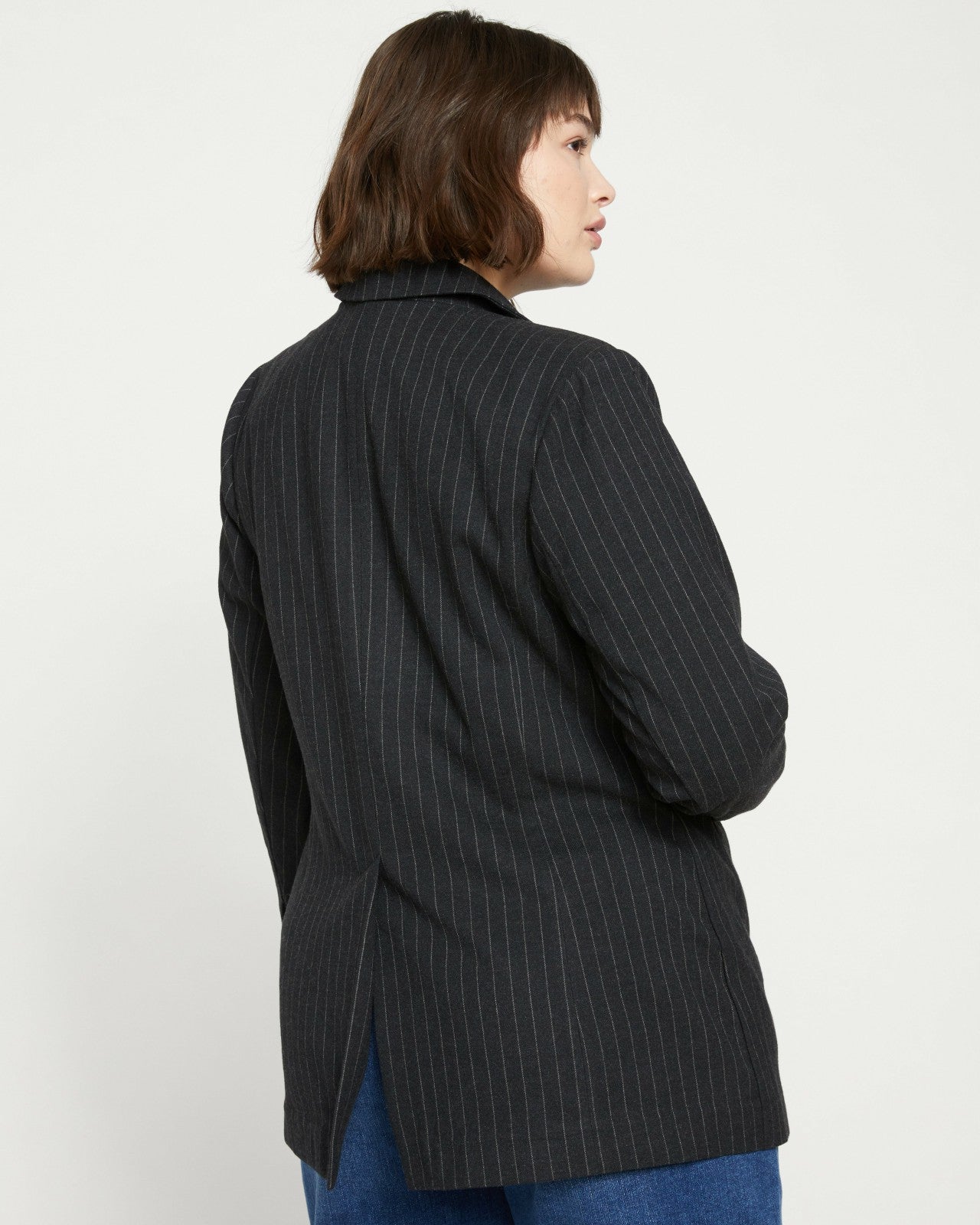 Universal Standard The Pinstripe Blazer - Graphite