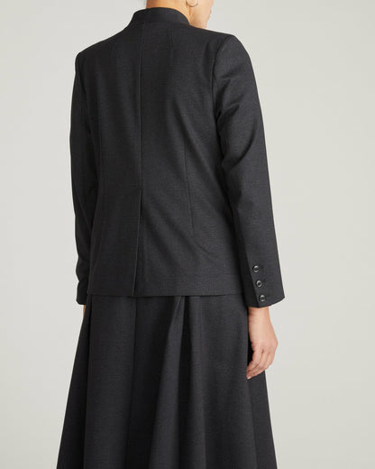 Universal Standard PowerPonte Denim Collarless Blazer - Charcoal