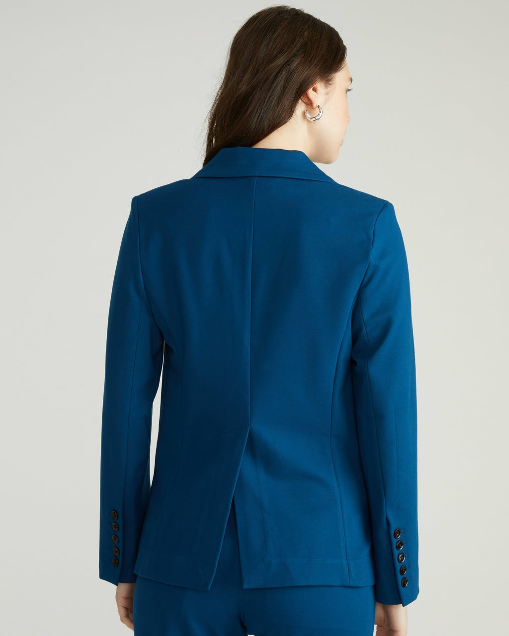 Universal Standard Bianca Double Breasted Ponte Blazer - Deep Teal