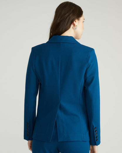 Universal Standard Bianca Double Breasted Ponte Blazer - Deep Teal