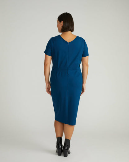 Universal Standard Executive V Neck Ponte Dress - Deep Teal