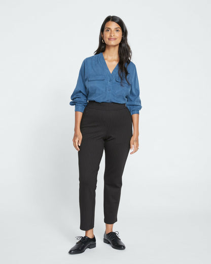 Universal Standard Smart Signature Ponte Pants - Slate Pinstripe