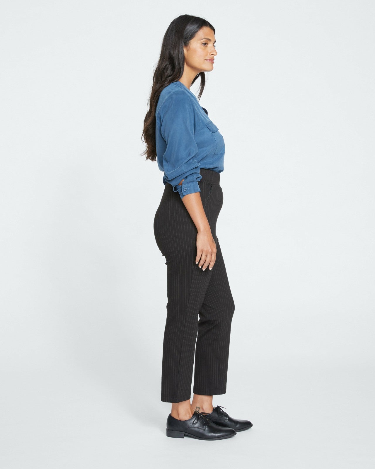 Universal Standard Smart Signature Ponte Pants - Slate Pinstripe