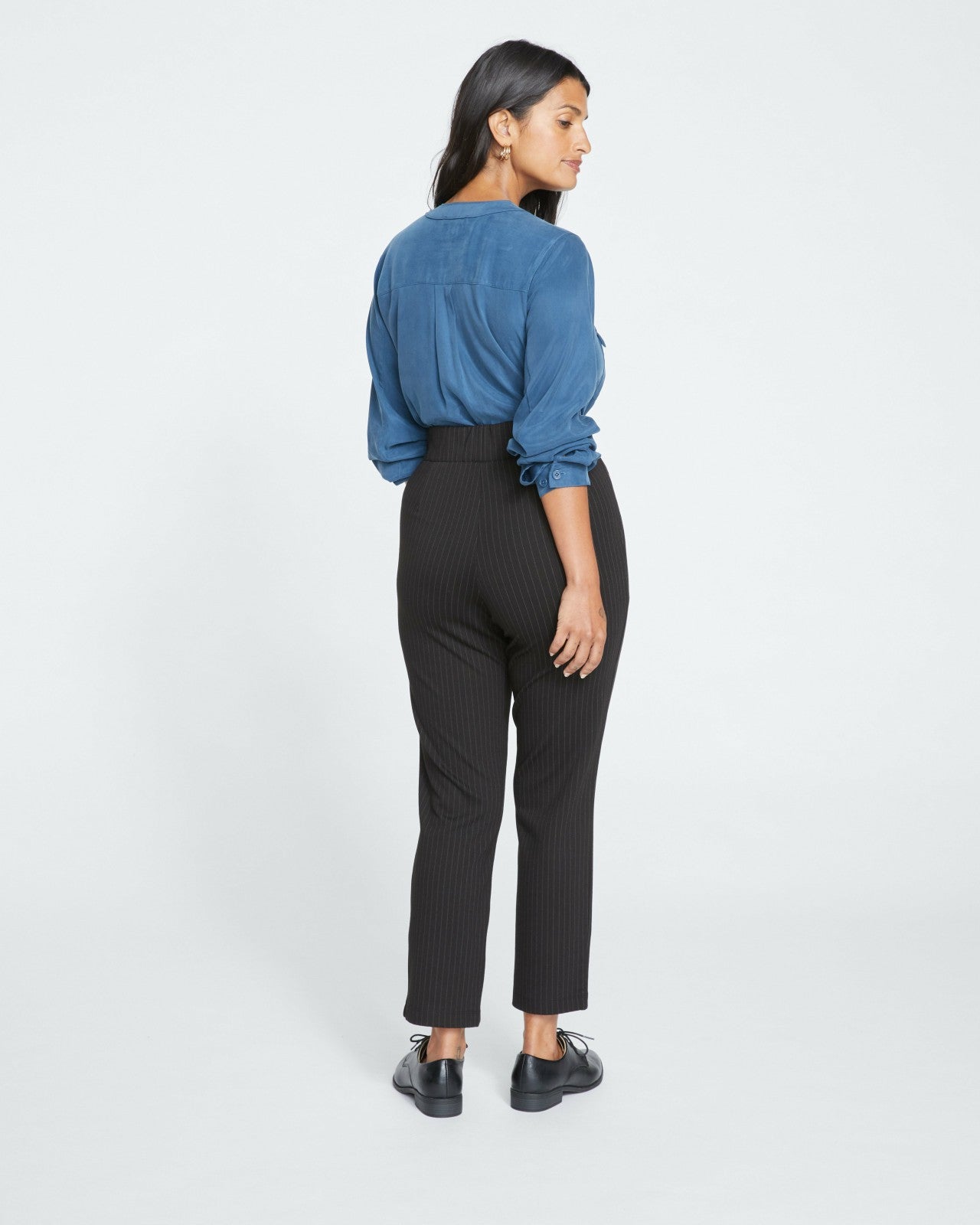 Universal Standard Smart Signature Ponte Pants - Slate Pinstripe