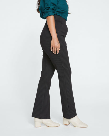 Universal Standard Pull On Bootcut Ponte Pants - Slate Pinstripe