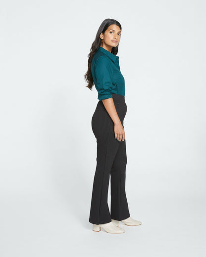 Universal Standard Pull On Bootcut Ponte Pants - Slate Pinstripe