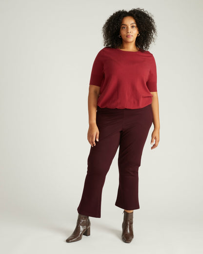 Universal Standard Amaya Ponte Kick Flare Pants - Black Cherry