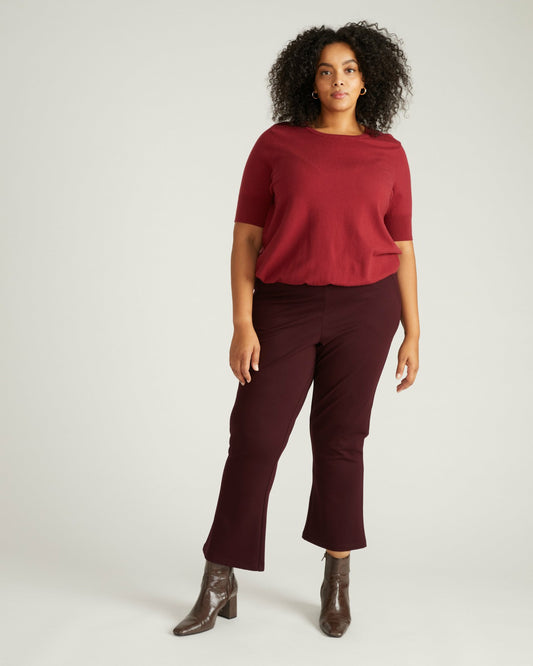 Universal Standard Amaya Ponte Kick Flare Pants - Black Cherry