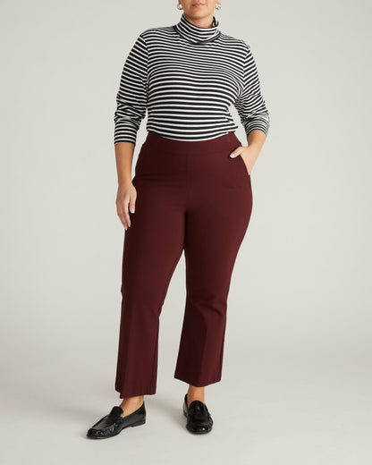 Universal Standard Amaya Ponte Kick Flare Pants - Black Cherry